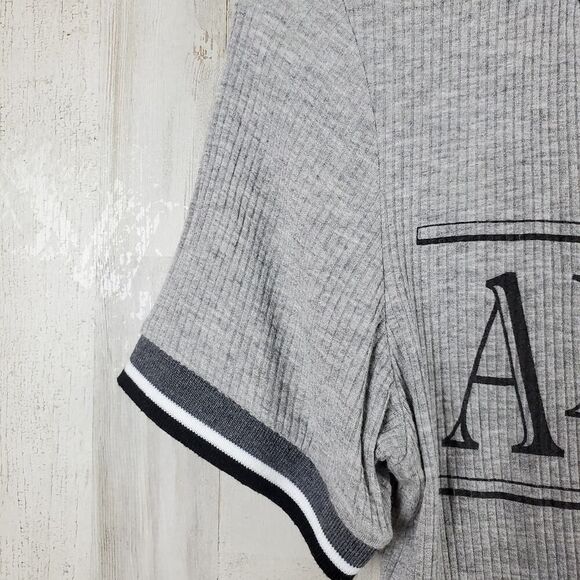 Charlotte Russe Paris Ribbed Tee Shirt Gray Size Small - Picture 6 of 8